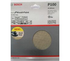 BOSCH M480 Best for Wood &amp; Paint 2608621163 / Kotúč do excentrickej brúsky / Zrnitosť 100 / 150mm / suchý zips / 5ks
