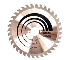 BOSCH Optiline Wood 2608640616 / Pílový kotúč na drevo / 190x30 mm / Šírka rezu 2.6 mm / 36 zubov / dopredaj