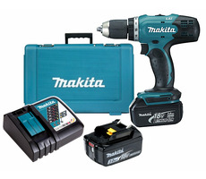 Makita DDF453RFE / Aku vŕtací skrutkovač / 18V / Li- ION / 2x 3A / 13 mm skľučovadlo / 1300 ot-min