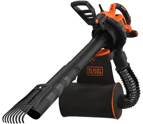 Black&Decker BEBLV301-QS / Dúchadlo|Ofukovač 3v1 / 3000W / Rýchlosť fúkania 404 km-h / Objem nádrže 72 L