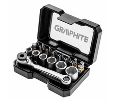 Graphite 56H610 Sada nástrčných kľúčov 1|4&quot; s račňou / 24 ks
