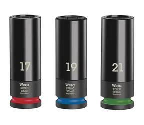 WERA Wheel Impaktor C Set 1 sada nástrčných hlavíc ("orechov") / upínacia časť 1|2"