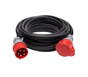 Solight predlžovací 400V-32A prívod - spojka 1 zásuvka 20m čierna / 5 x 2.5mm2