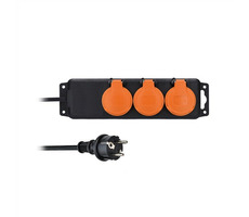 Solight predlžovací prívod IP44 3 zásuvky 3m / gumový kábel / vonkajší / 3 x 1.0mm2 / 230V-10A max. 2300W