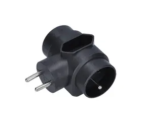 Solight rozbočka 3 zásuvky čierna / 2.5A + 2x 10A