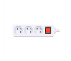 Solight viacnásobná zásuvka 3 zásuvky + vypínač biela / 230V-16A