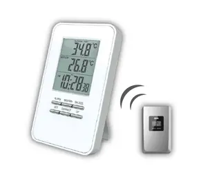 Solight TE44 bezdrôtový teplomer &amp; čas &amp; budík biela