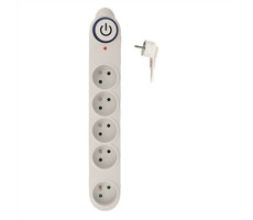 Solight PO57 prepäťová ochrana biela / 150J / 5 zásuviek / 3m