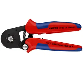 Knipex 97 53 14 SB Samonastaviteľné kliešte na lisovanie káblových koncoviek so zavádzaním z boku 180mm