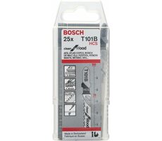 BOSCH 2608633622 / Pílový plátok do priamočiarej píly T 101 B / HCS / dĺžka: 100 mm / Rozteč zubov: 2.7 mm / 25ks / dopredaj