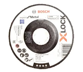 BOSCH Expert for Metal systému X-LOCK 2608619259 / Brúsny kotúč s presadeným stredom / 125 x 6 x 22.23 mm / A 30 T BF