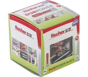 fischer DuoPower 8x40 S LD hmoždinky so skrutkami 50 ks