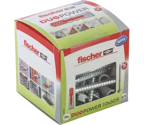 fischer DuoPower 10x50 S LD hmoždinky so skrutkami 25 ks