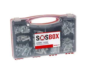 fischer SOSBOX S + FU + skrutky 360 ks / sada hmoždiniek + skrutky
