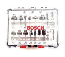BOSCH 2607017471 / Zmiešaná sada tvarových fréz s vretenom 6 mm / 15 ks