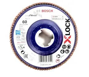 BOSCH X571 Best for Metal 2608619210 / Lamelový brúsny kotúč / X-LOCK / Zrnitosť 60 / 125x22.23mm 