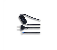 Solight PF18 flexo šnúra 3m plochá - vypínač - čierna / 2 x 0.75mm2