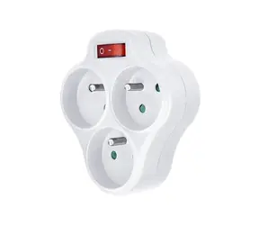 Solight P99 rozbočka 3 x 10A biela / vypínač