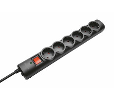 Trust Surge Protector 6 ports čierna / 1.8m / 250V / 2500W / 6 zásuviek