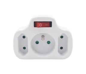 Solight rozbočka 1x 10A + 2x 2.5A biela / vypínač