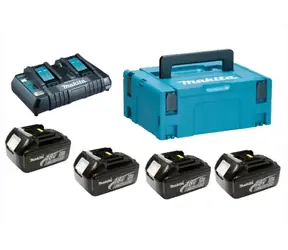 Makita 198091-4 / sada Li-ion LXT 18V 4ks / BL1860B+1ks / Dvojnabíjačka DC18RD+1ks / Makpac