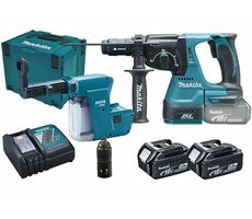 Makita DHR243RTJW / Aku kombinované kladivo / 18V / SDS- PLUS / 950 ot-min / 4700 úderov-min / 2.0 J / 2x 5.0 Ah