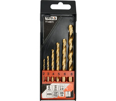 YATO YT-44673 / Sada vrtákov do železa HSS-TiN 6ks / 2-8mm