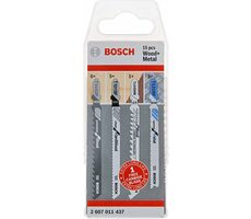 BOSCH 2607011437 / sada pílových plátkov so stopkou T pre prácu s drevom a kovom / 15 ks