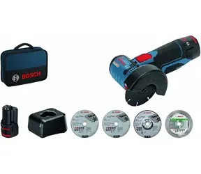 BOSCH GWS 12V-76 Professional - 2x 2.0 Ah / Aku uhlová brúska / 12V / 76 mm / 19.500 ot-min / 2x2.0 Ah / príslušenstvo
