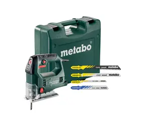 Metabo STEB 65 QUICK Set / Priamočiara píla / 450W / Zdvih 18 mm / až 3000 zdvihov-min / Hĺbka rezu 65 mm