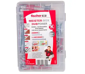 fischer Meister DuoPower 6x 50 &amp; 8x 65 &amp; 10x80 hmoždinky so skrutkami 150 ks