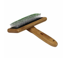 Bamboo Groom Veľká jemná kefa s nerezovými hrotmi / Finišák