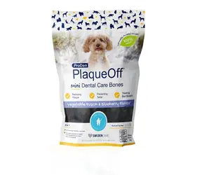 ProDen PlaqueOff Mini Dental Bones zeleninové s príchuťou čučoriedky 340g