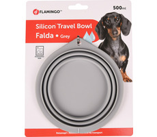 Flamingo Cestovná miska silikónová šedá 500ml
