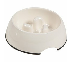 Flamingo Miska proti hltaniu biela pre psov veľkosť M 350ml