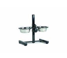 Beeztees Stojan na misky čierny vrátane nerezových misiek 2x380ml
