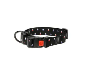 Karlie ASP Mix&amp;Match Obojok čierna motív Trojuholník - veľkosť L/XL 45-65cm 25mm