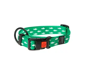 Karlie ASP Mix&amp;Match Obojok zelená motív Žralok - veľkosť L/XL 45-65cm 25mm