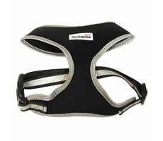 Doodlebone Airmesh reflexný postroj čierna - veľkosť XS