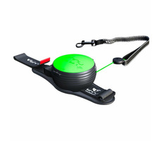 Lishinu3 NEON vodítko zelená - veľkosť M (8-12kg) / Hands-free samonavíjacie vodítko s lanom