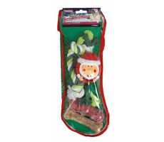 Flamingo Vianočná ponožka pre psov - set hračky s maškrtami