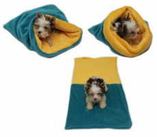 Marysa pelech 3v1 pre šteniatka &amp; mačiatka tmavo zelená-žltá