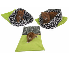 Marysa pelech 3v1 pre mačky svetlo zelená-zebra - veľkosť XL