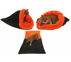 Marysa pelech 3v1 pre mačky tmavo šedá-oranžová - veľkosť XL