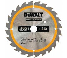 DeWalt DT1949 / Pílový kotúč pre píly / Priemer 165x20 mm / Šírka rezu 1.5 mm / Počet zubov 24