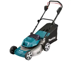 Makita DLM463Z / Aku Kosačka na trávu / 2x 18V / 3300 ot-min / až 800 m2 / záber 46 cm / kôš 60 l / Bez aku