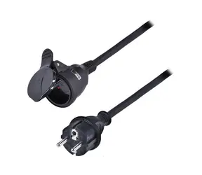 Solight PS32 predlžovací prívod - spojka 1 zásuvka čierna / 20m / 3 x 1,5mm2 / gumová