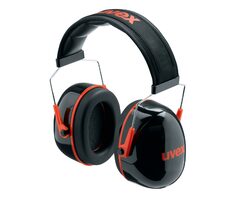 Uvex K3 2600003 čierna-červená / Mušľové chrániče / náhlavný oblúk / SNR: 33 dB