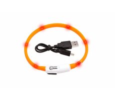 Karlie LED svetelný obojok pre mačky oranžová obvod 20-35cm