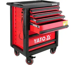 YATO YT-0902 červená / Skrinka dielenská pojazdná 6 zásuviek